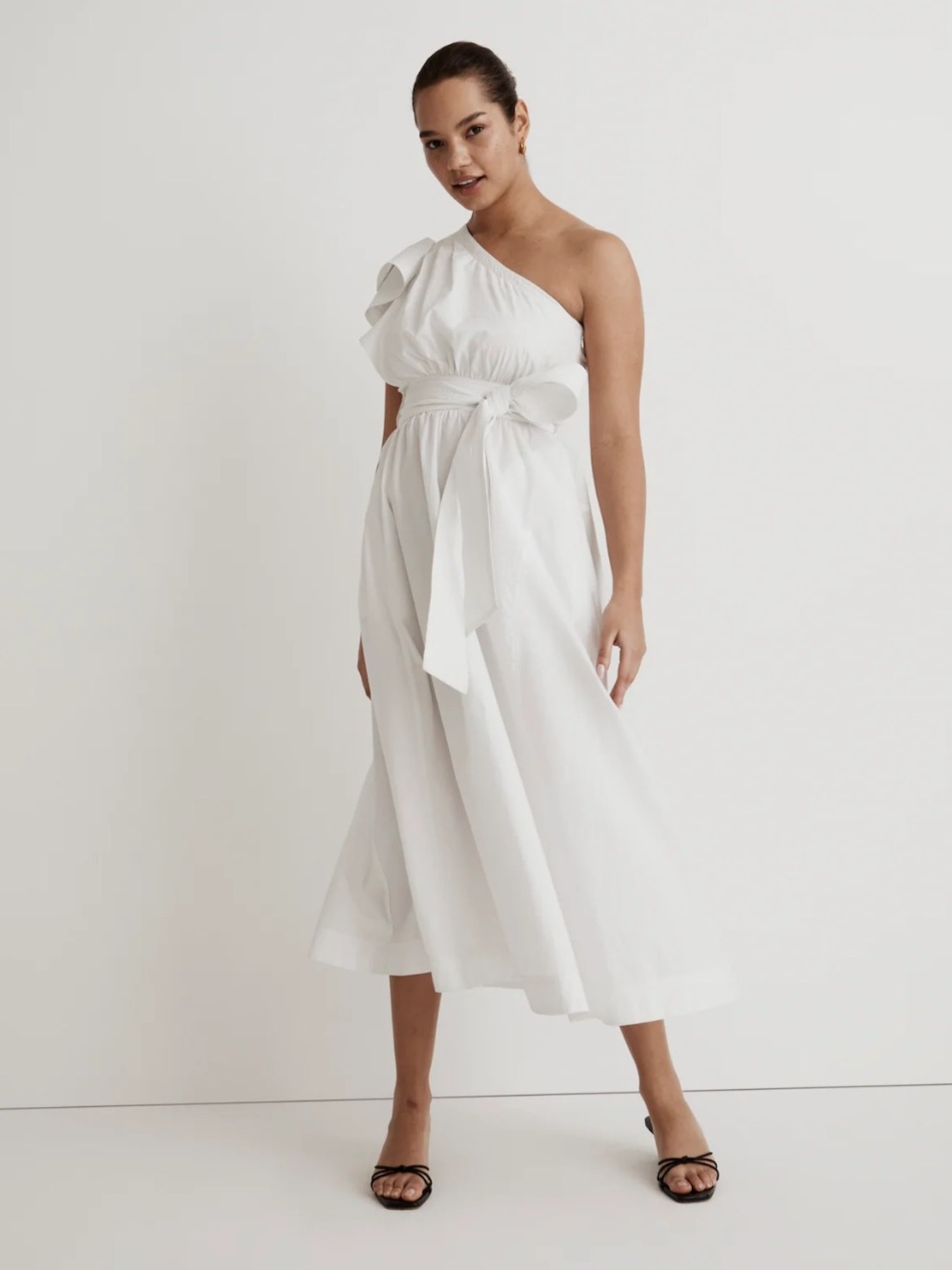 Madewell 🤍🤍🤍 Ruffled One-Shoulder Midi Dress - 4